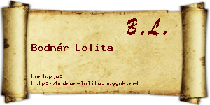 Bodnár Lolita névjegykártya