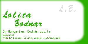 lolita bodnar business card